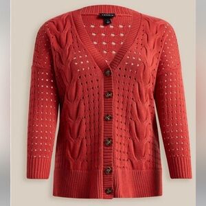 Torrid Rust Cable Boyfriend Cardigan